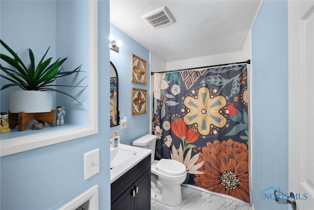 4252 Foxchapel Rd, Toledo, OH 43607 - bathroom with vanity, marble look tile flooring, and a shower with shower curtain