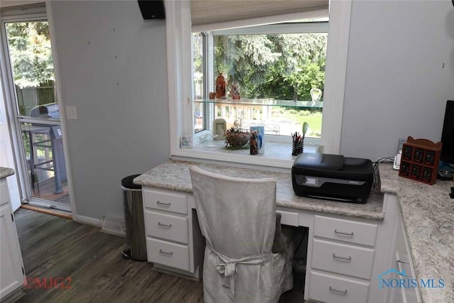 2605 Point Pleasant Way, Toledo, OH 43611 - office area featuring built in study area, dark wood finished floors, and plenty of natural light