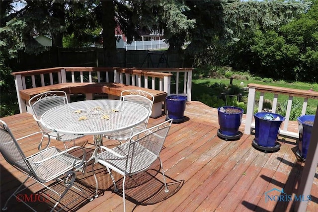 2605 Point Pleasant Way, Toledo, OH 43611 - wooden terrace with outdoor dining space