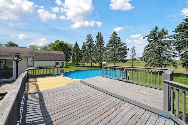 17715 Mitchell Rd, Bowling Green, OH 43402 - outdoor pool with a deck and a lawn