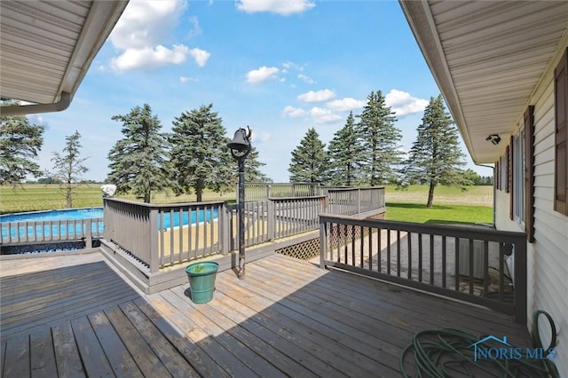 17715 Mitchell Rd, Bowling Green, OH 43402 - wooden terrace with an outdoor pool and a yard