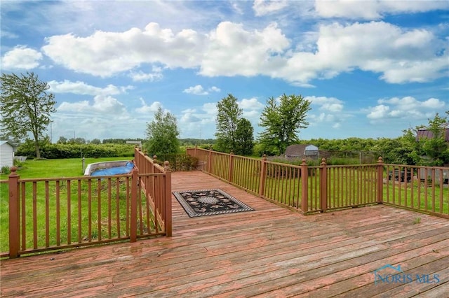 12044 W Duff Washa Rd, Oak Harbor, OH 43449 - wooden deck with a lawn