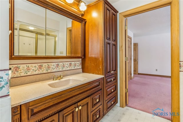 1411 Sawmill Bnd, Findlay, OH 45840 - bathroom with vanity and a shower with shower door