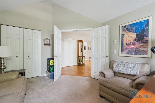 7445 Country Commons Ln Unit 7445, Sylvania, OH 43560 - carpeted living area with high vaulted ceiling