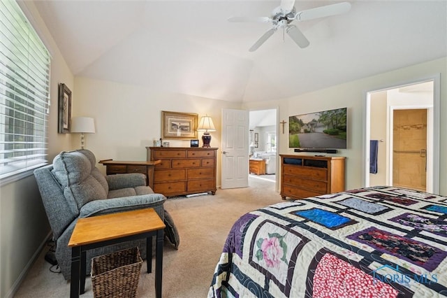 7445 Country Commons Ln Unit 7445, Sylvania, OH 43560 - bedroom featuring carpet, lofted ceiling, and ceiling fan