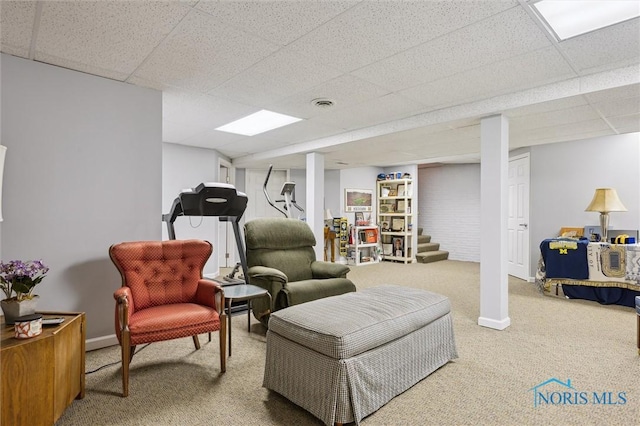 7445 Country Commons Ln Unit 7445, Sylvania, OH 43560 - sitting room with carpet floors and a paneled ceiling