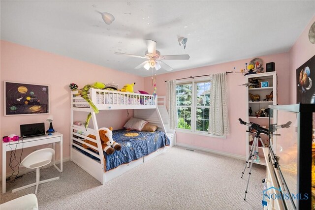 7910 Quail Creek Rd, Maumee, OH 43537 - bedroom with carpet floors and ceiling fan