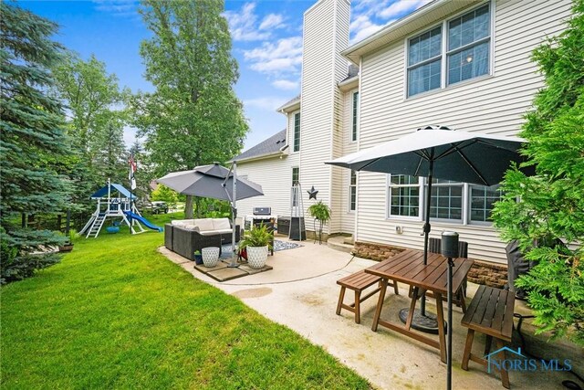 7910 Quail Creek Rd, Maumee, OH 43537 - view of patio / terrace featuring outdoor lounge area and a playground