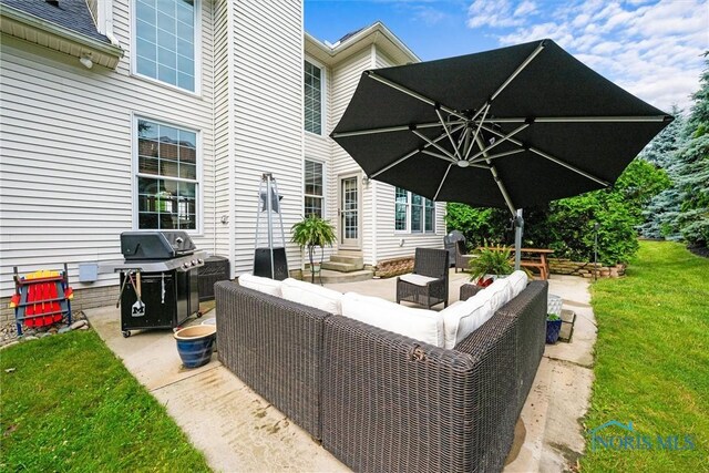 7910 Quail Creek Rd, Maumee, OH 43537 - view of patio featuring a grill and an outdoor hangout area