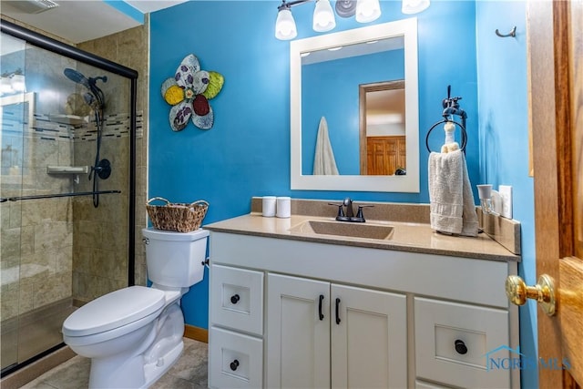5868 Winslow Rd, Whitehouse, OH 43571 - bathroom with vanity, a shower stall, and tile patterned floors