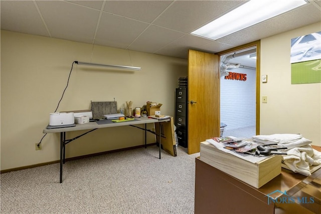 5868 Winslow Rd, Whitehouse, OH 43571 - office area with a drop ceiling and carpet flooring
