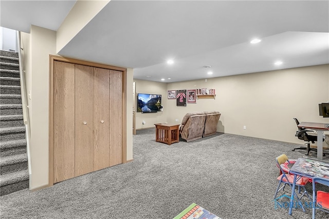 740 Tarra Oaks Dr, Findlay, OH 45840 - playroom featuring carpet and recessed lighting