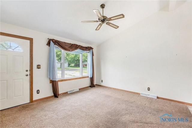 3913 Mcgregor Ln, Toledo, OH 43623 - carpeted foyer entrance with plenty of natural light, vaulted ceiling, and a ceiling fan