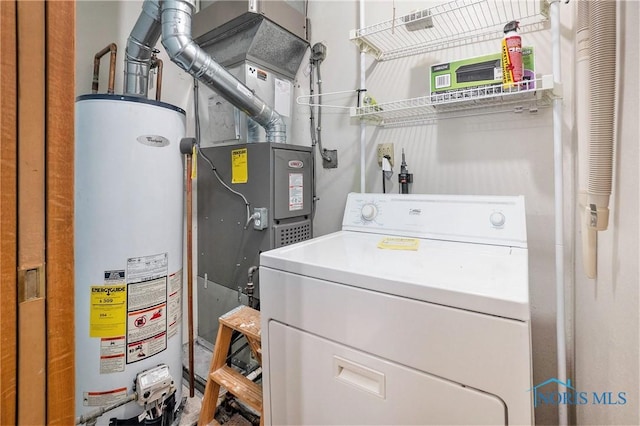 3913 Mcgregor Ln, Toledo, OH 43623 - laundry room with washer / clothes dryer and gas water heater