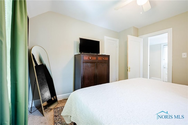 3714 Kershaw Ave, Toledo, OH 43613 - bedroom featuring carpet flooring, ceiling fan, and lofted ceiling