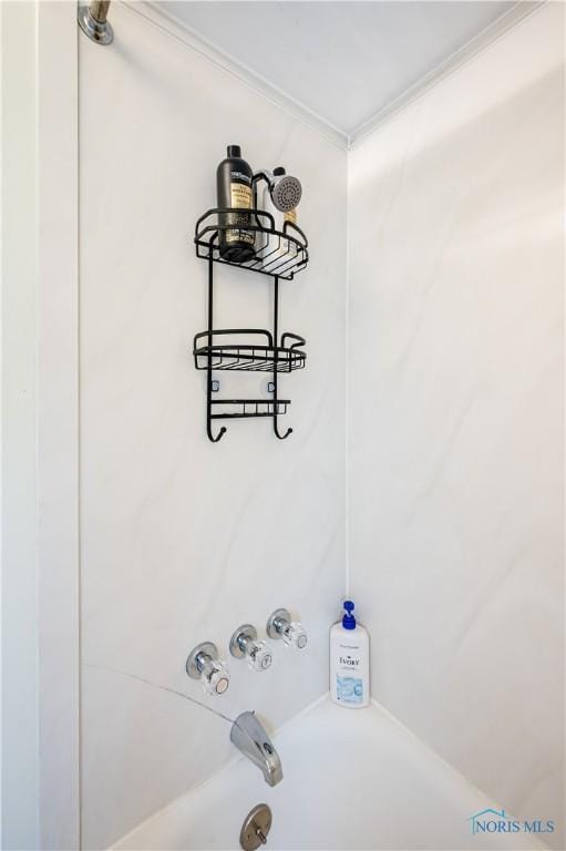 3714 Kershaw Ave, Toledo, OH 43613 - bathroom view of shower / bath combination and ornamental molding