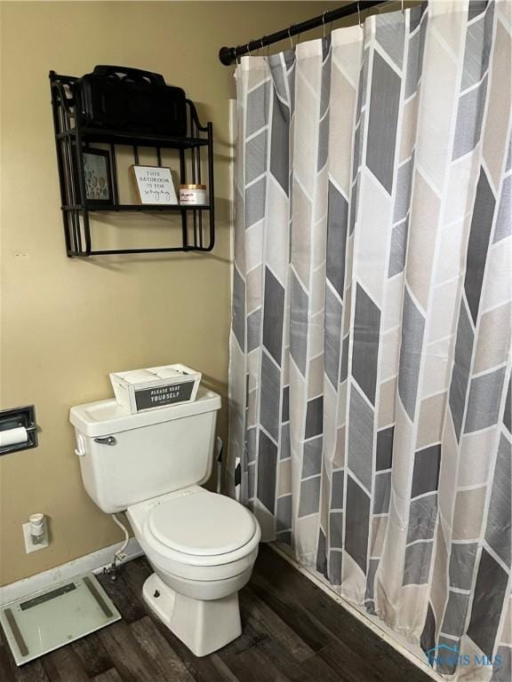 6432 State Route 576, Bryan, OH 43506 - bathroom with wood finished floors and a shower with curtain