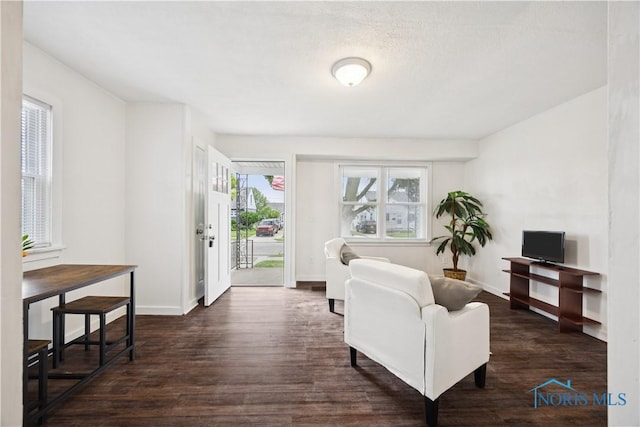 2421 106th Rd, Toledo, OH 43611 - living room featuring dark wood-type flooring and baseboards