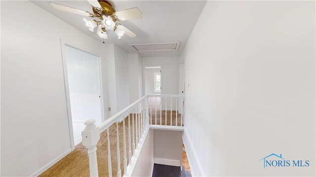 628 W Maple St, Clyde, OH 43410 - corridor with attic access and an upstairs landing