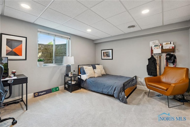 4811 Yosemite Pkwy, Sylvania, OH 43560 - carpeted bedroom featuring a paneled ceiling and recessed lighting
