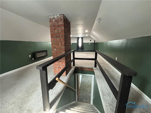 2914 118th St, Toledo, OH 43611 - stairs featuring carpet floors and lofted ceiling