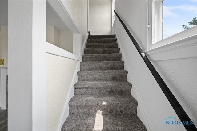 3504 Willys Pkwy, Toledo, OH 43612 - stairs with a textured wall