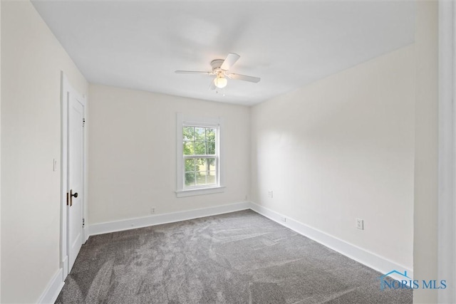 3504 Willys Pkwy, Toledo, OH 43612 - carpeted spare room featuring a ceiling fan and baseboards