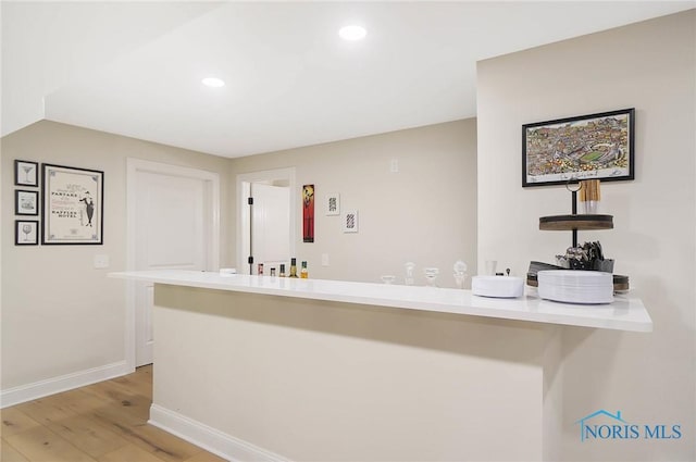 1635 Winterwood Ct, Bowling Green, OH 43402 - bar featuring light wood-type flooring and recessed lighting