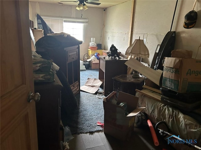 111 Bertha Ave, Clyde, OH 43410 - bedroom featuring a ceiling fan and wood finished floors