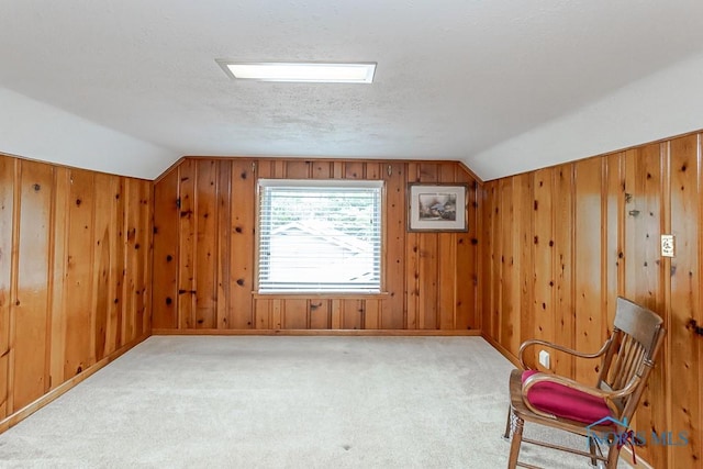 160 Wilkshire Dr, Waterville, OH 43566 - unfurnished room with vaulted ceiling, carpet flooring, and wooden walls