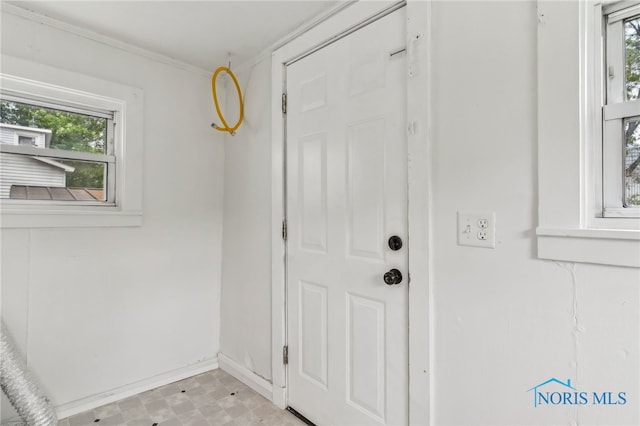 22856 Main St, Custar, OH 43511 - entryway with plenty of natural light, light floors, and crown molding