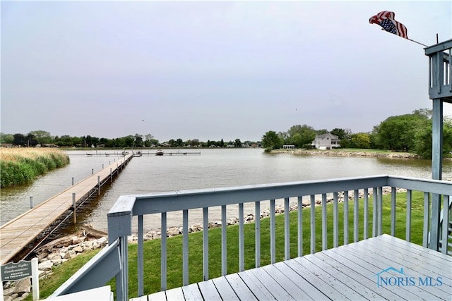 2109 Ottawa River Rd Unit 3C, Toledo, OH 43611 - wooden terrace with a water view and a lawn