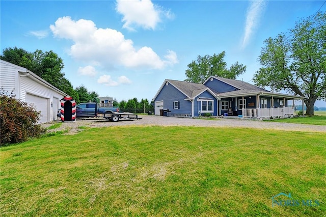 12505 Bloomlock Rd, Delphos, OH 45833 - back of property featuring covered porch and a lawn