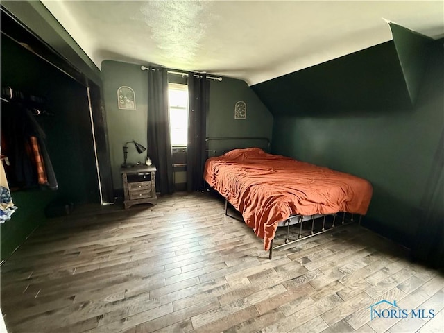 613 Maplewood Ave, Delta, OH 43515 - bedroom featuring wood finished floors and vaulted ceiling