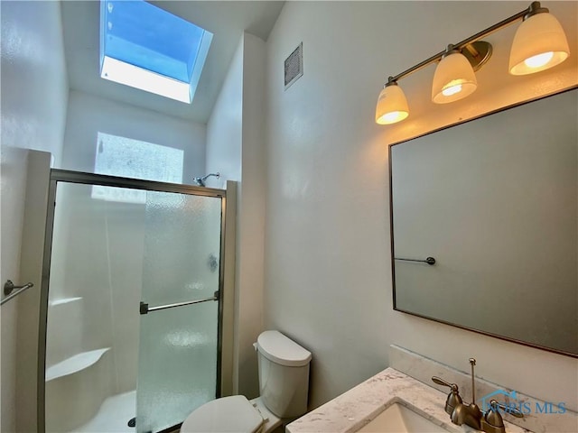 3800 Harrowsfield Rd, Sylvania, OH 43560 - full bath featuring a skylight, a stall shower, and vanity