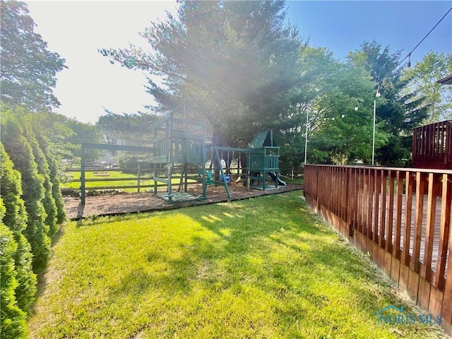 3800 Harrowsfield Rd, Sylvania, OH 43560 - view of yard with a playground