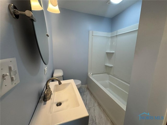 201 E Rings St, West Unity, OH 43570 - full bathroom with marble finish flooring and  shower combination