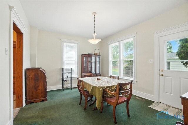 418 S Grove St, Bowling Green, OH 43402 - dining area with plenty of natural light and dark carpet