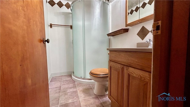 825 Johnson Rd, Paulding, OH 45879 - full bathroom featuring vanity, a shower stall, and tile patterned flooring