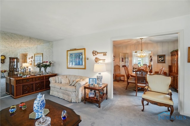 1309 Gettysburg Dr, Maumee, OH 43537 - carpeted living room featuring a chandelier