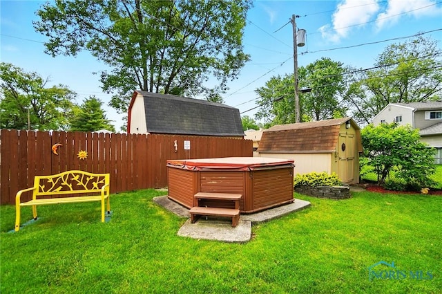 1309 Gettysburg Dr, Maumee, OH 43537 - view of yard with a hot tub and a storage unit