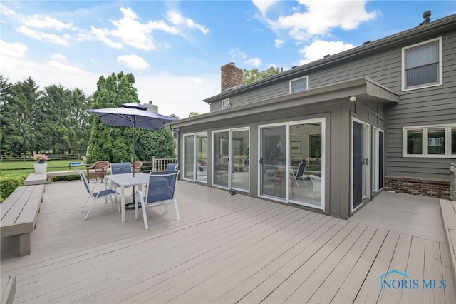 7040 Country Creek Rd, Maumee, OH 43537 - wooden terrace featuring outdoor dining space