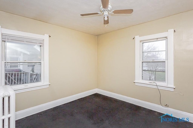 433 Islington St, Toledo, OH 43610 - spare room featuring radiator heating unit and a ceiling fan