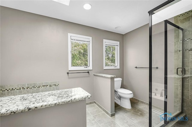 1626 Woodstream Rd, Perrysburg, OH 43551 - full bathroom with a shower stall, a tub, and tile patterned floors