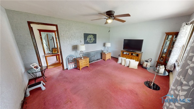 43 Longfellow Dr, Tiffin, OH 44883 - carpeted living room featuring ceiling fan