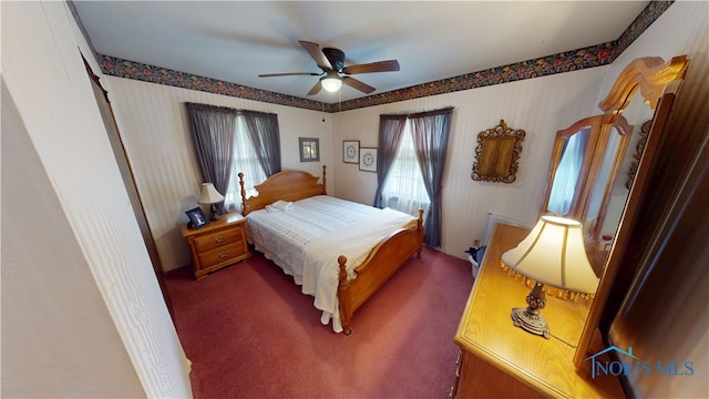 43 Longfellow Dr, Tiffin, OH 44883 - bedroom with carpet floors and a ceiling fan