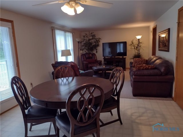 11550 County Road 26th 1, Fayette, OH 43521 - dining room featuring light floors and a ceiling fan