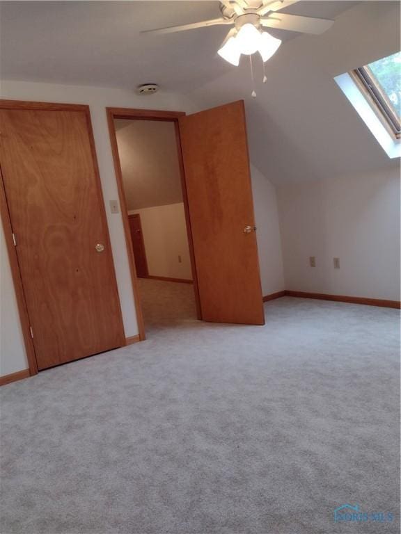 11550 County Road 26th 1, Fayette, OH 43521 - additional living space featuring a skylight, lofted ceiling, ceiling fan, and light carpet