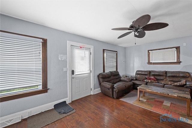 4128 Douglas Rd, Toledo, OH 43613 - living room with wood-type flooring and ceiling fan