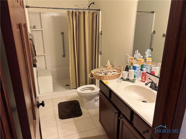 2440 Bluestone Dr, Findlay, OH 45840 - full bathroom featuring tile patterned flooring, a shower stall, and vanity